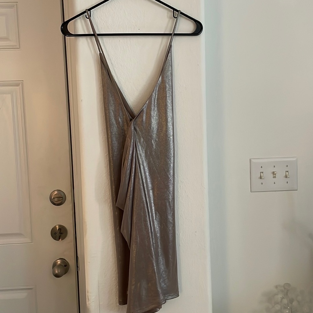 Express Metallic V-Neck Slip Dress Size M - Picture 3 of 7